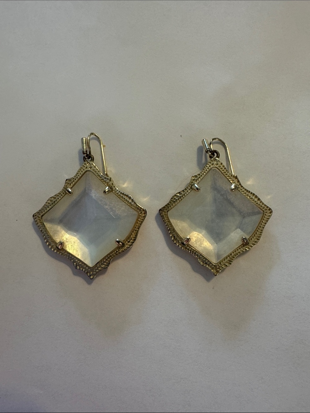 Kendra Scott Gold-Tone Clear Stone Kite Drop Earrings